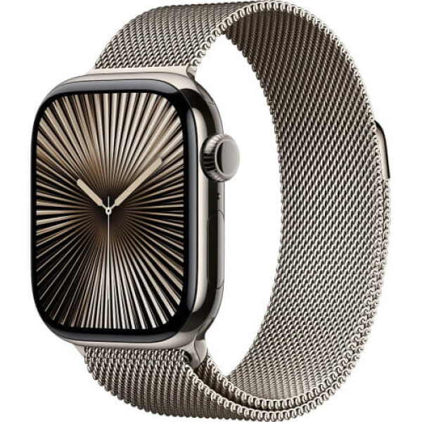 Apple Watch Series 10 42mm Natural Titanium with Natural Milanese Loop (MWXF3)