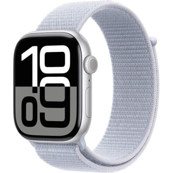Apple Watch Series 10 42mm Silver Aluminium with Blue Cloud Sport Loop (MWWD3)