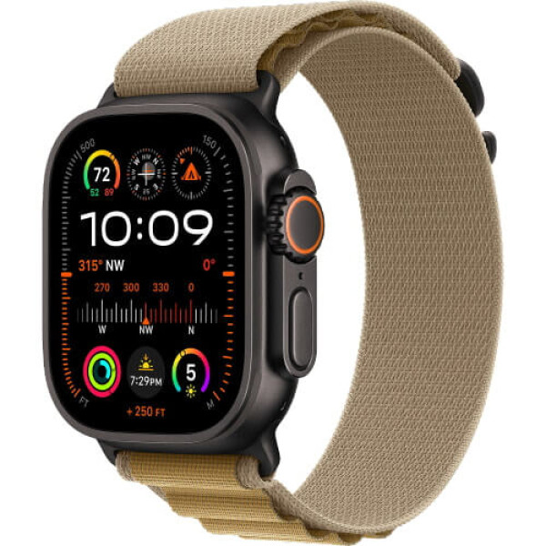 Apple Watch Ultra 2 Black Titanium with Tan Alpine Loop Medium (MYQ13)