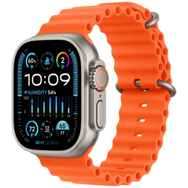 Apple Watch Ultra 2 Titanium with Orange Ocean Band (MREH3)