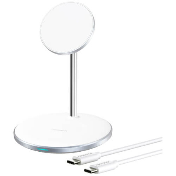 Бездротове ЗУ Choetech Magnetic 2 in 1 magnetic Wireless Charging Stand White (T581-F)