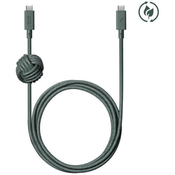 Кабель Native Union Anchor Cable USB-C/USB-C Pro 240W Slate Green (3 m) (ACABLE-C-GRN-NP)