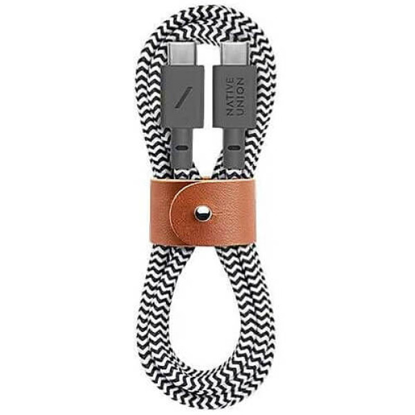 Кабель Native Union Belt Cable USB-C/USB-C Zebra (1.2 m) (BELT-C-ZEB-2-NP)