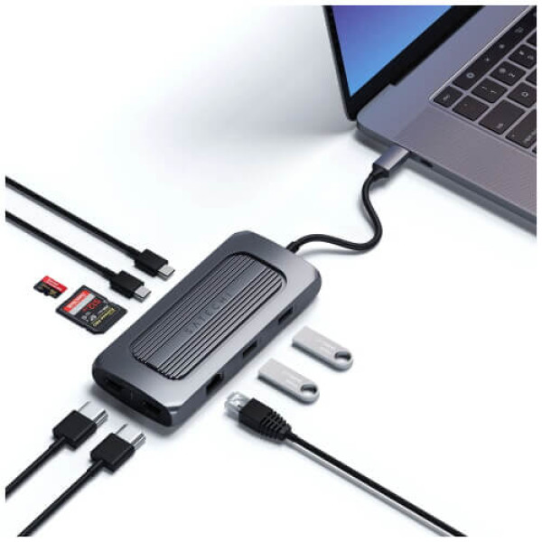 Адаптер Satechi Aluminum USB-C Multi-Port MX Adapter Space Gray (ST-UCMXAM)