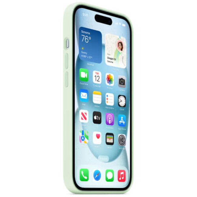 Чохол Apple iPhone 15 Silicone Case with MagSafe Soft Mint (MWNC3)