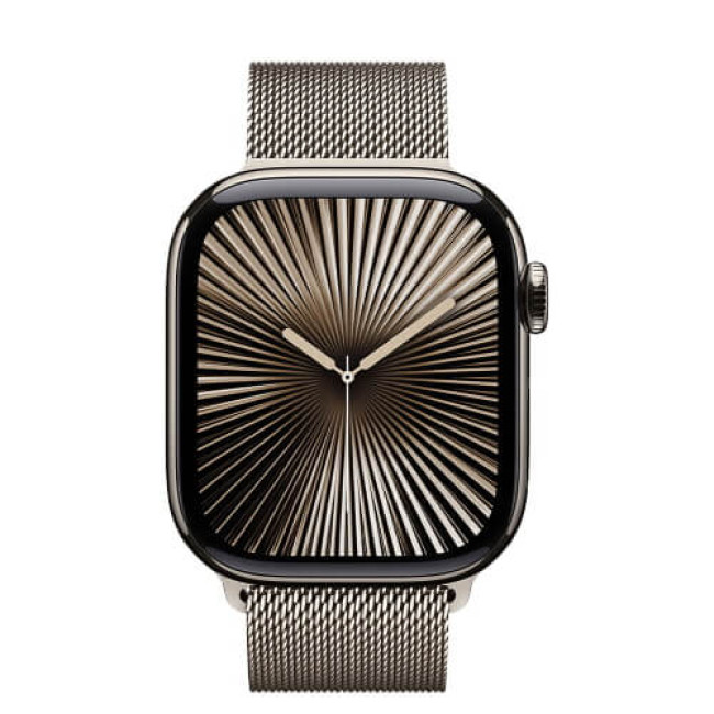 Apple Watch Series 10 42mm Natural Titanium with Natural Milanese Loop (MWXF3)