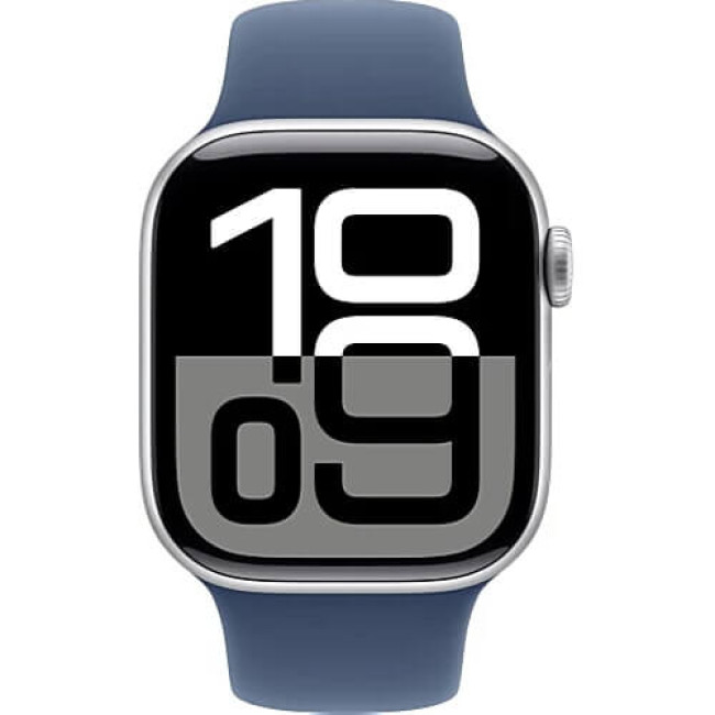 Apple WATCH Series 10 GPS + Cellular 42mm Silver Aluminium Case with Denim Sport Band S/M (MWX33)