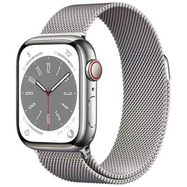 Apple WATCH Series 8 45mm Silver Stainless Steel Case with Milanese Loop Silver (MNKG3/MNKJ3)