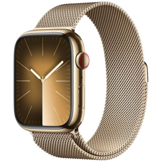 Apple Watch Series 9 GPS + Cellular 45mm Gold Stainless Steel with Gold Milanese Loop (MRMU3)