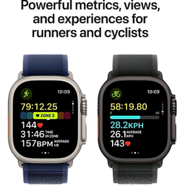 Apple Watch Ultra 2 Black Titanium with Black Titanium Milanese Loop Medium (MX5U3)