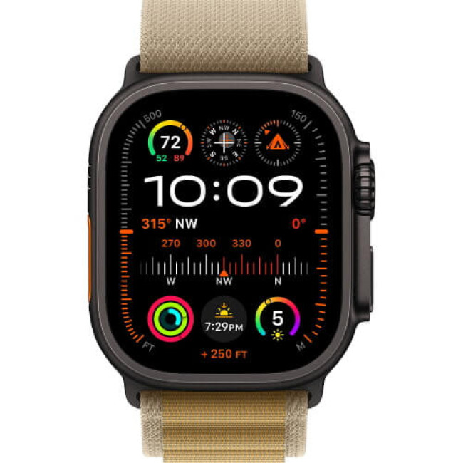 Apple Watch Ultra 2 Black Titanium with Tan Alpine Loop Medium (MYQ13)