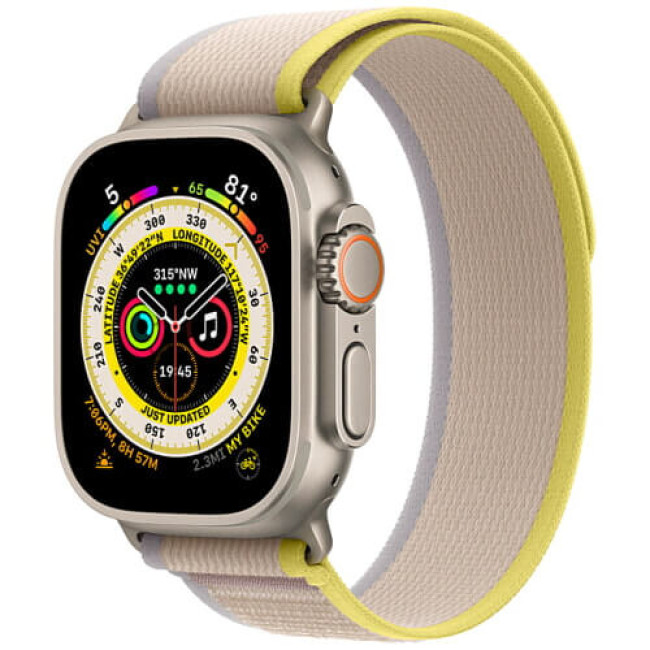 Apple Watch Ultra Titanium with Yellow/Beige Trail Loop M/L (MQF23/MQFU3)