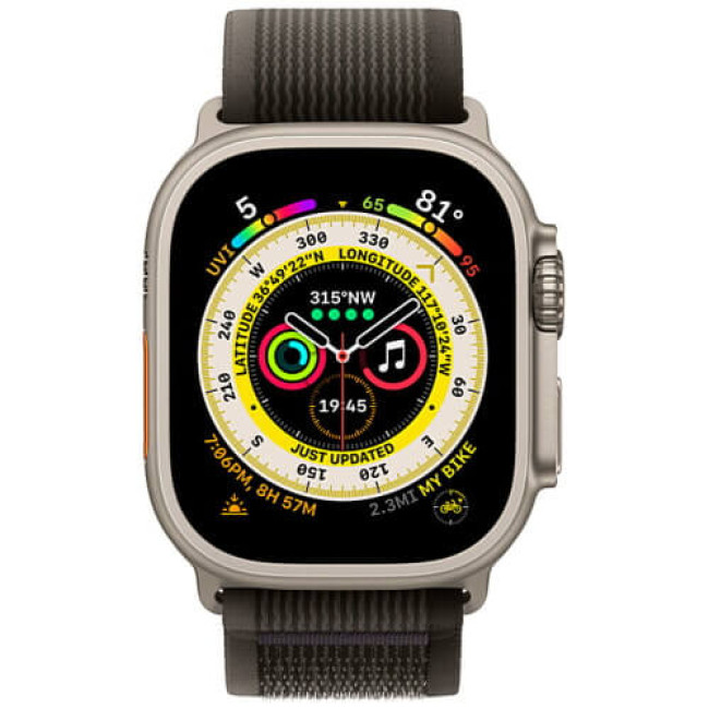 Apple Watch Ultra Titanium with Black/Gray Trail Loop S/M (MQF43/MQFW3)
