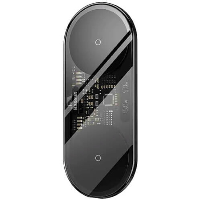 Бездротове ЗУ Baseus Digital LED Display 2-in-1 Wireless Charger Universal Version 20W Black (WXSX010101)
