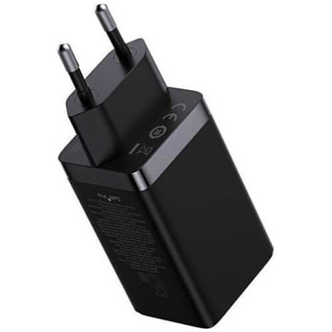 Зарядний пристрій Baseus GaN5 Pro Fast Charger 2C+U 65W Black w/Type-C to Type-C (CCGP120201)