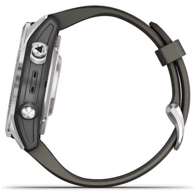 Смарт-годинник Garmin Fenix7S Pro Solar Silver with Graphite Band (010-02776-00/01) (1 рік гарантії)