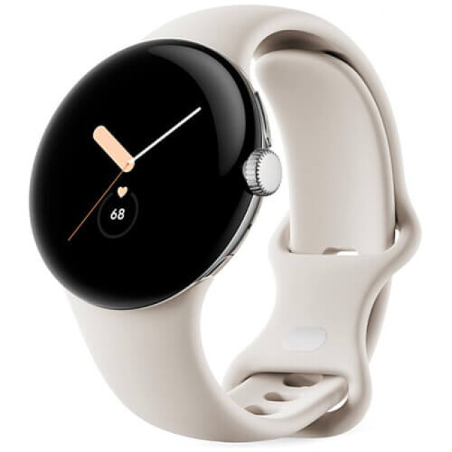 Смарт-годинник Google Pixel Watch Polished Silver Case/Chalk Active Band