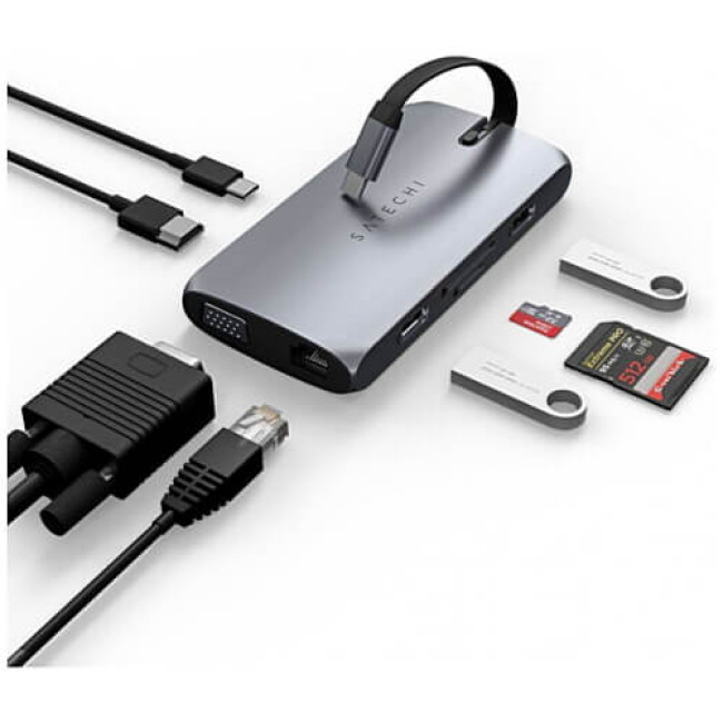 Адаптер Satechi Aluminum USB-C On-the-Go Multiport Adapter Space Grey (ST-UCMBAM)