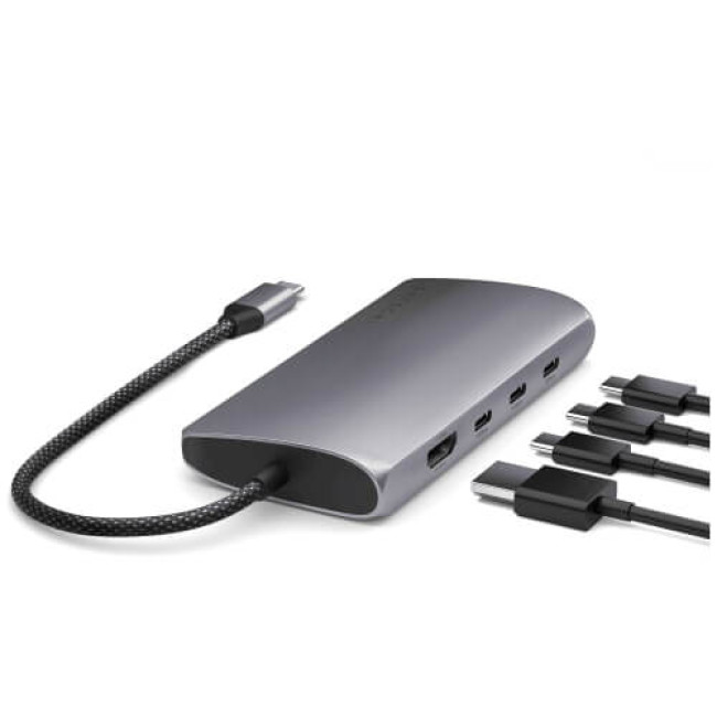 Адаптер Satechi USB-C Multiport Adapter 8K з Ethernet V3 Space Gray (ST-P8KEM)