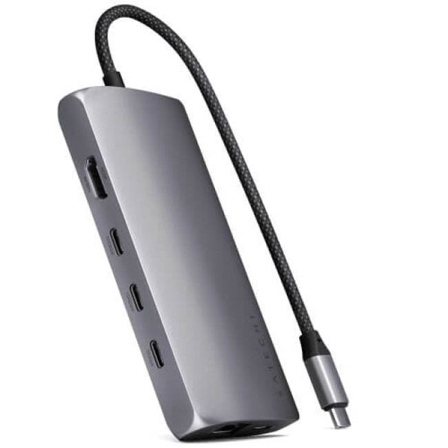 Адаптер Satechi USB-C Multiport Adapter 8K з Ethernet V3 Space Gray (ST-P8KEM)