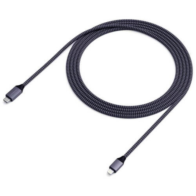 Кабель Satechi USB-C/Lightning Cable Space Gray (1.8 m) (ST-TCL18M)