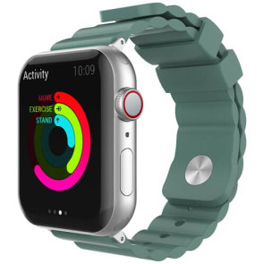Ремінець для Apple Watch 42/44/45mm AhaStyle Premium Rugged Silicone Band Green