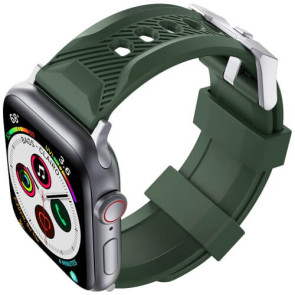 Ремінець для Apple Watch 42/44/45mm AhaStyle Premium Silicone Rugged Design Band Middle Green