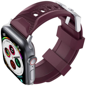 Ремінець для Apple Watch 42/44/45mm AhaStyle Premium Silicone Rugged Design Band Burgundy