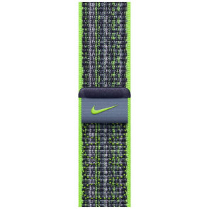 Ремінець для Apple Watch 41/40/38mm Bright Green/Blue Nike Sport Loop (MTL03)