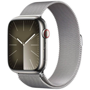 Apple Watch Series 9 GPS + Cellular 41mm Silver Stainless Steel with Silver Milanese Loop (MRJ43)