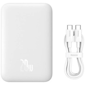 Зовнішній акумулятор Baseus Magnetic Mini Air Wireless Fast Charge 10000mAh 20W із кабелем Stellar White (P10059001223-00)