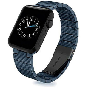 Ремінець для Apple Watch 42/44/45/49mm Coteetci W76 Carbon Fiber Pattern Strap Blue (22008-BL)