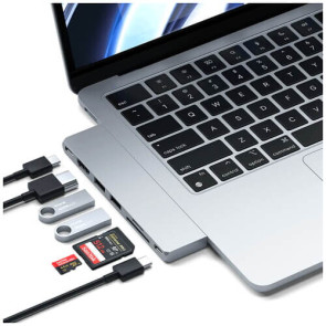Адаптер Satechi Aluminum USB-C Pro Hub Slim Adapter Silver (ST-HUCPHSS)