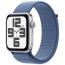 Apple Watch SE GPS 44mm Silver Aluminum with Winter Blue Sport Loop (MREF3)