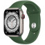 Apple WATCH Series 7 45mm GPS + Cellular Silver Titanium Case with Clover Sport Band (ML8W3+MKUNA3)