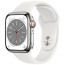 Apple Watch Series 8 41mm Silver Stainless Steel with White Sport Band (MNJ53)