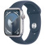 Apple Watch Series 9 45mm Silver Aluminium with Storm Blue Sport Band S/M (MR9D3)