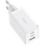 Зарядний пристрій Baseus GaN5 Pro Fast Charger 2C+U 65W White w/Type-C to Type-C (CCGP120202)