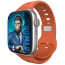Ремінець для Apple Watch 42/44/45/49mm Blue Fluoro Rubber Sport Watch Band Orange (BL004OR)