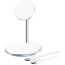 Бездротове ЗУ Choetech Magnetic 2 in 1 magnetic Wireless Charging Stand White (T581-F)