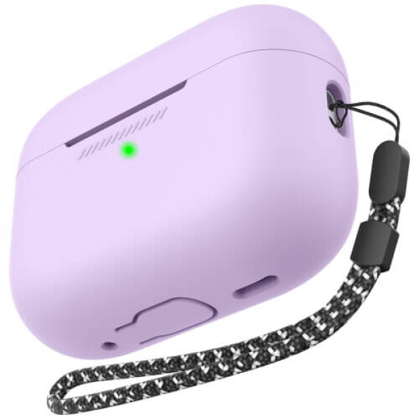 Чехол AhaStyle Silicone Case для AirPods Pro 2 with strap Lavender (X003E43NBX)