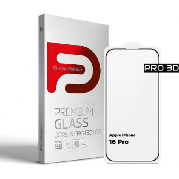 Защита экрана (стекло) ArmorStandart Pro 3D для Apple iPhone 16 Pro Black (ARM78031)