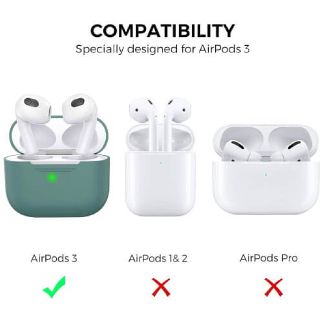 Чехол AhaStyle Silicone Case для AirPods 3 Midnight Green (X00329Y4S1)