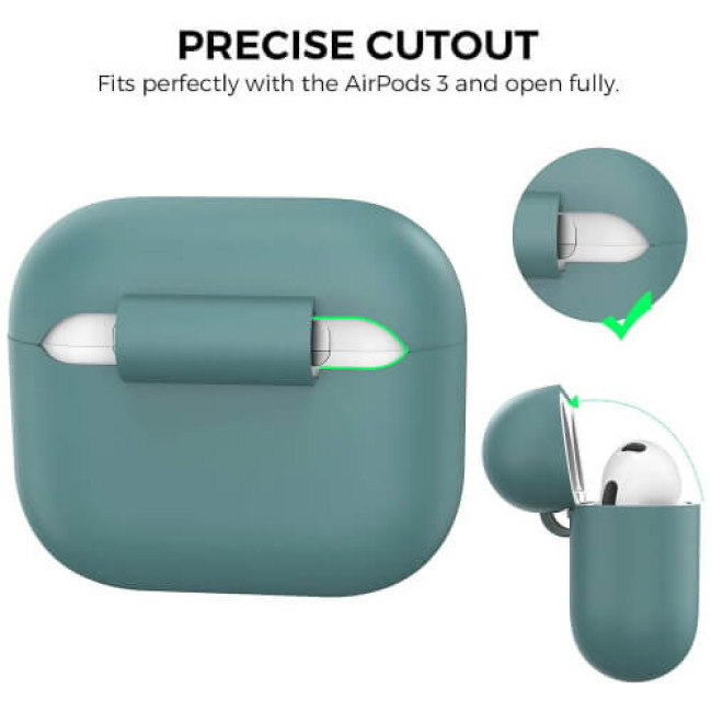 Чехол AhaStyle Silicone Case для AirPods 3 Midnight Green (X00329Y4S1)