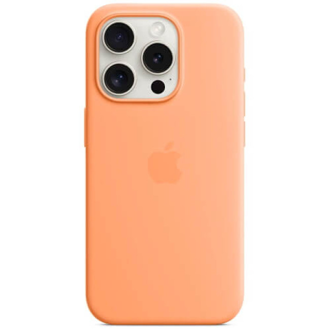 Чехол Apple iPhone 15 Pro Max Silicone Case with MagSafe Orange Sorbet (MT1W3)