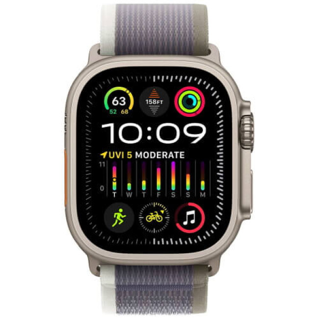 Ремешок для Apple Watch 49mm Trail Loop Green/Gray S/M (MT5Y3)
