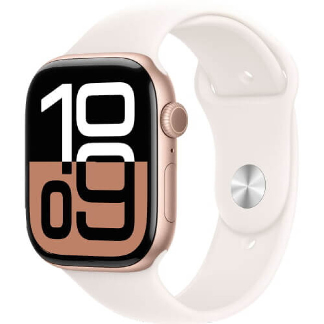 Apple Watch Series 10 46mm Rose Gold Aluminium with Light Blush Sport Band S/M (MWWT3)