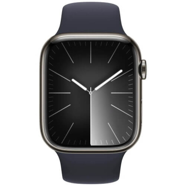Apple Watch Series 9 GPS + Cellular 41mm Graphite Stainless Steel Case with Midnight Sport Band M/L (MRJ93)