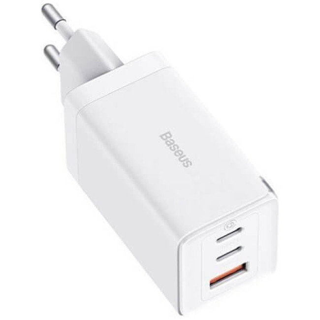 Зарядное устройство Baseus GaN5 Pro Fast Charger 2C+U 65W White w/Type-C to Type-C (CCGP120202)