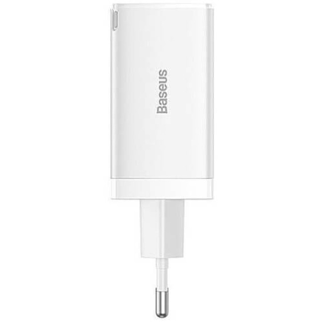 Зарядное устройство Baseus GaN5 Pro Fast Charger 2C+U 65W White w/Type-C to Type-C (CCGP120202)